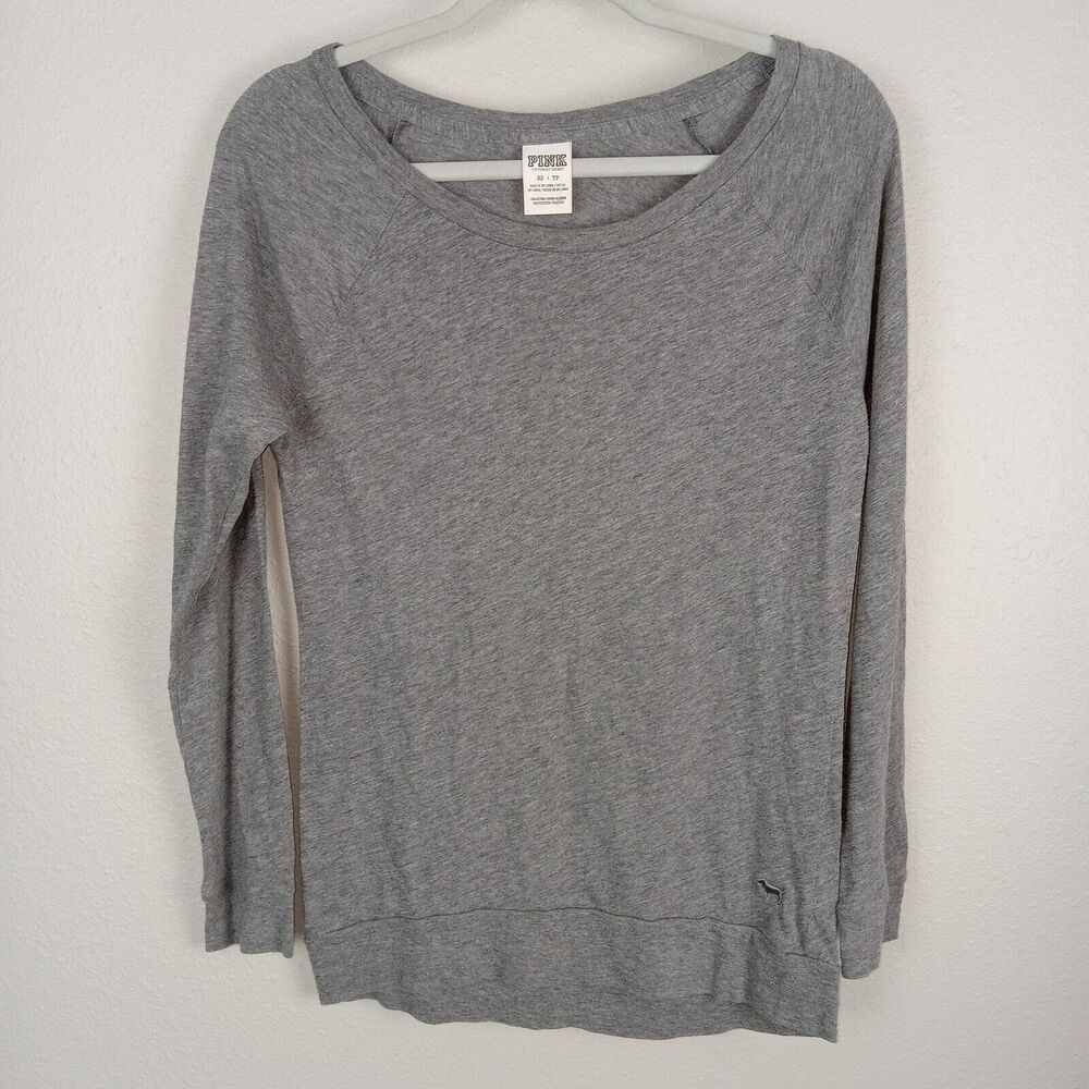 Pink Victoria Secret Lightweight Long Sleeve Tee Gray Size XS